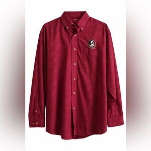 Antigua Men's Red Plaid Button Down Shirt